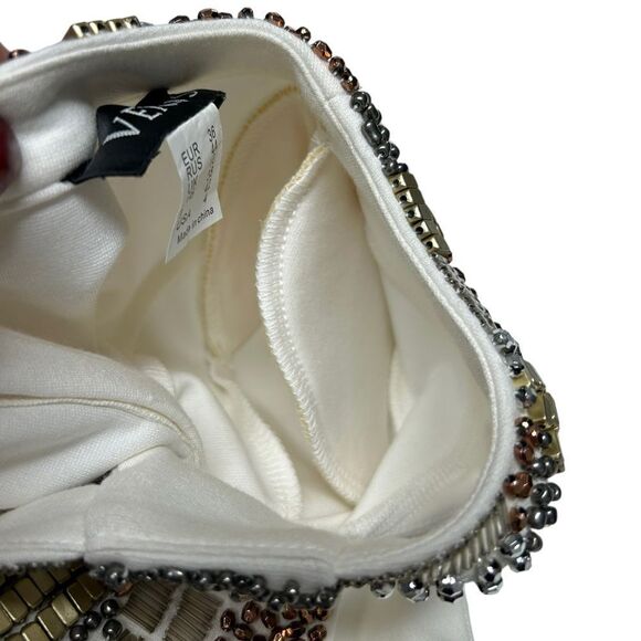 VENUS White Mini Dress with Beaded Detail - Picture 7 of 15